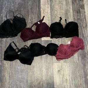 Victoria Secrets Pink bra & bralettes sizes small & 34c $60 FOR ALL